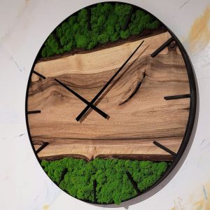 Nordic Moss Wood Clock