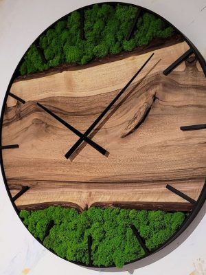 Nordic Moss Wood Clock